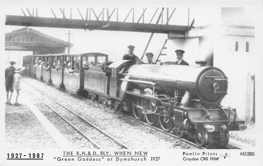 Green Goddess Old Train at Dymchurch Pamlin Prints Railway RPC Postcard