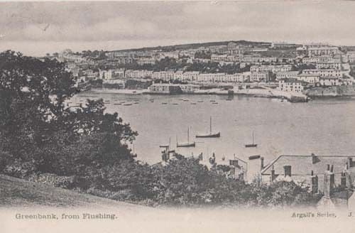 Greenbank From Flushing Cornwall Antique Boat Ship Harbour Postcard