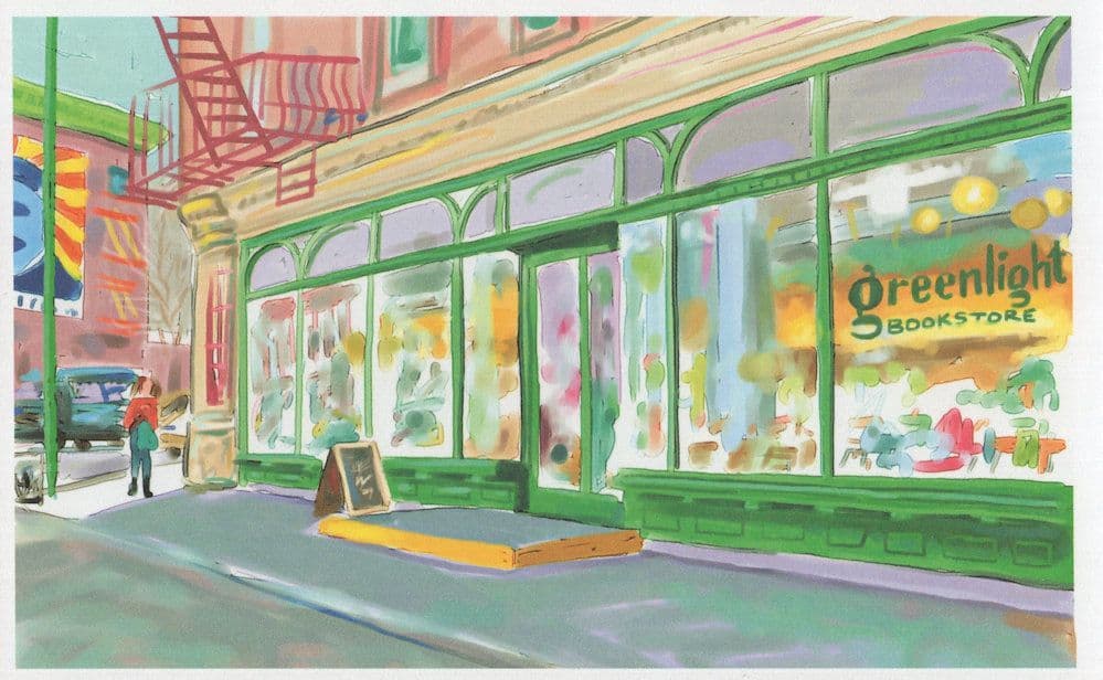 Greenlight Bookstore Brooklyn New York Book Shop Oil Painting Postcard