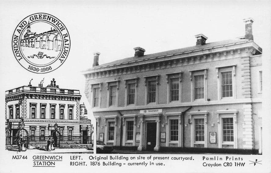 Greenwich Old Victorian Train Station Pamlin Prints Railway RPC Postcard