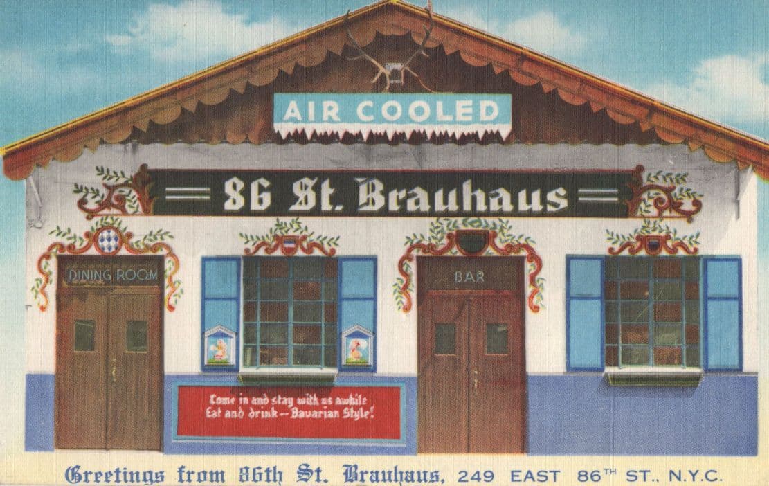 Greetings From 86 St Brauhaus New York Old USA Postcard