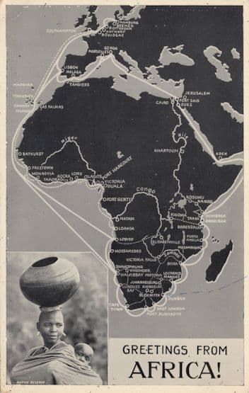 Greetings From Africa Map Glamour Water Carrier Real Photo Old Postcard