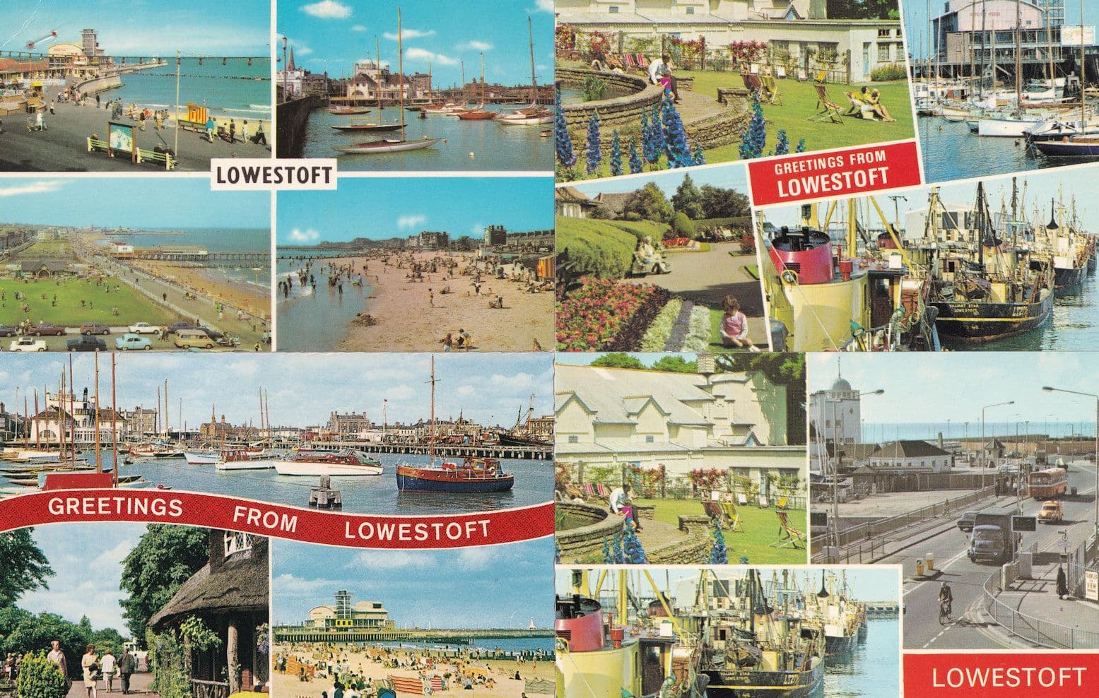 Greetings From Lowestoft EIGHT x 1970s Fishing Boats Boats Water Views Postcard s