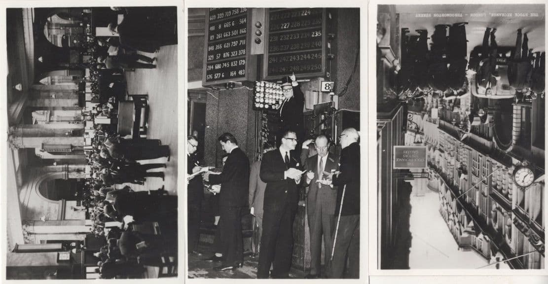 Greetings from the Stock Exchange 3x London Real Photo Postcard s