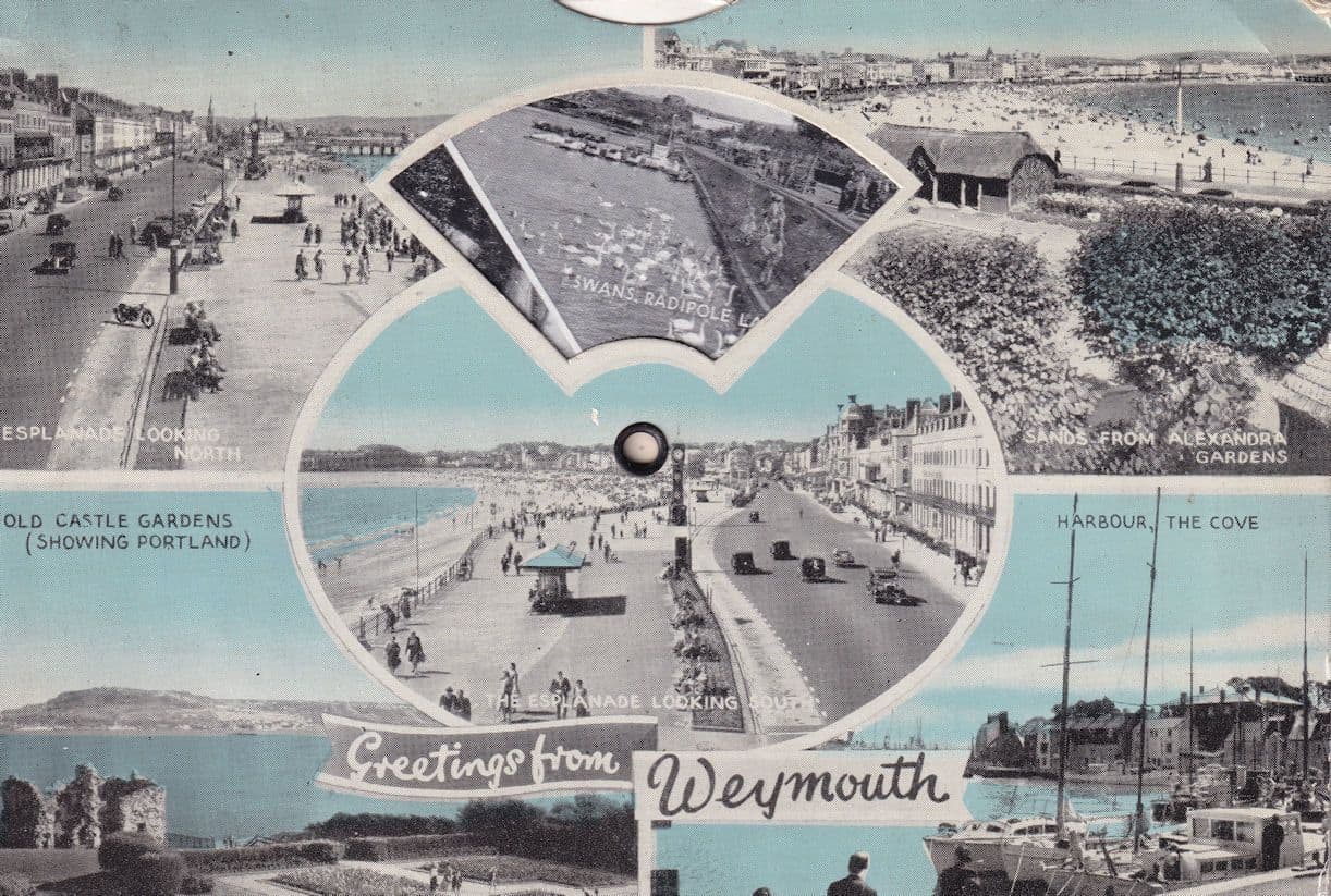 Greetings From Weymouth Clock Mechanical Rare Postcard