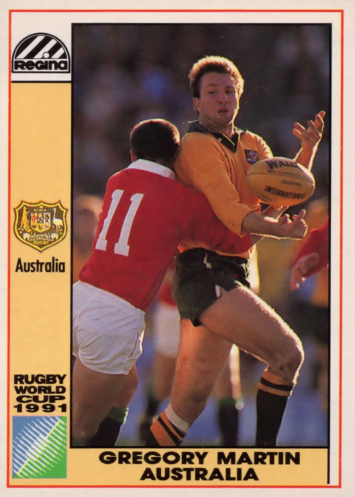 Gregory Martin Australia Hand Signed Rugby 1991 World Cup Card Photo