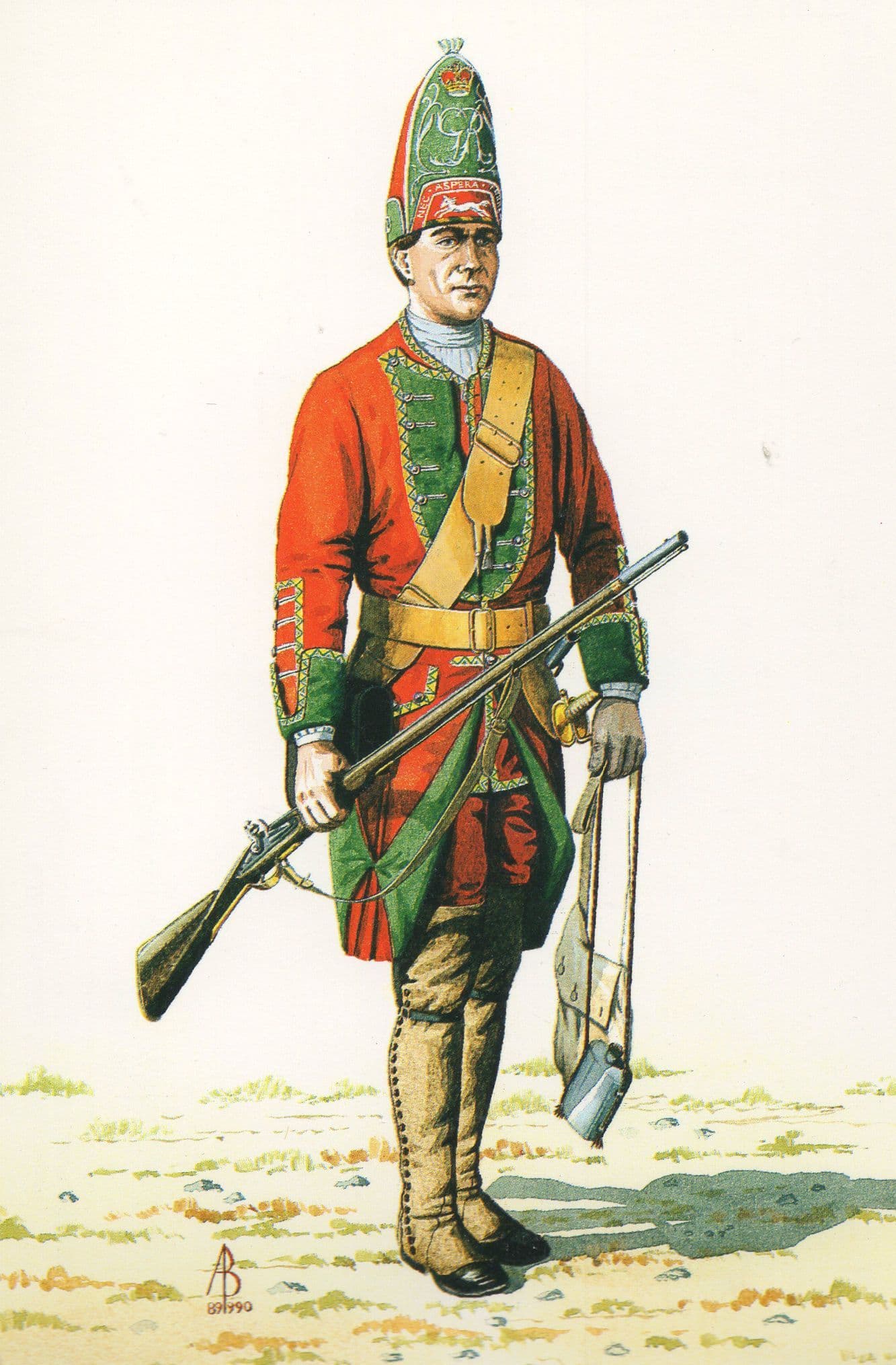 Grenadier Cornwallis Regiment 11th Foot in 1943 Soldier Postcard