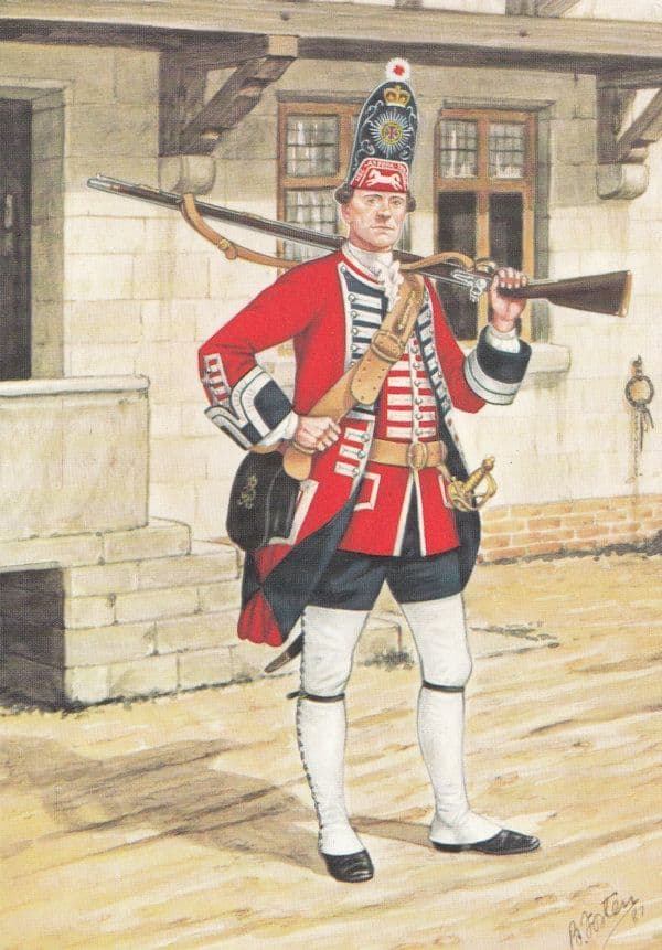 Grenadier Guard 1751 Foot Guards Military Uniform Painting Postcard