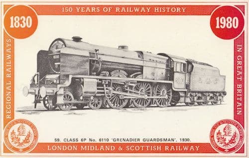 Grenadier Guardsman 1930 Class 6P LMS Train Railway Postcard