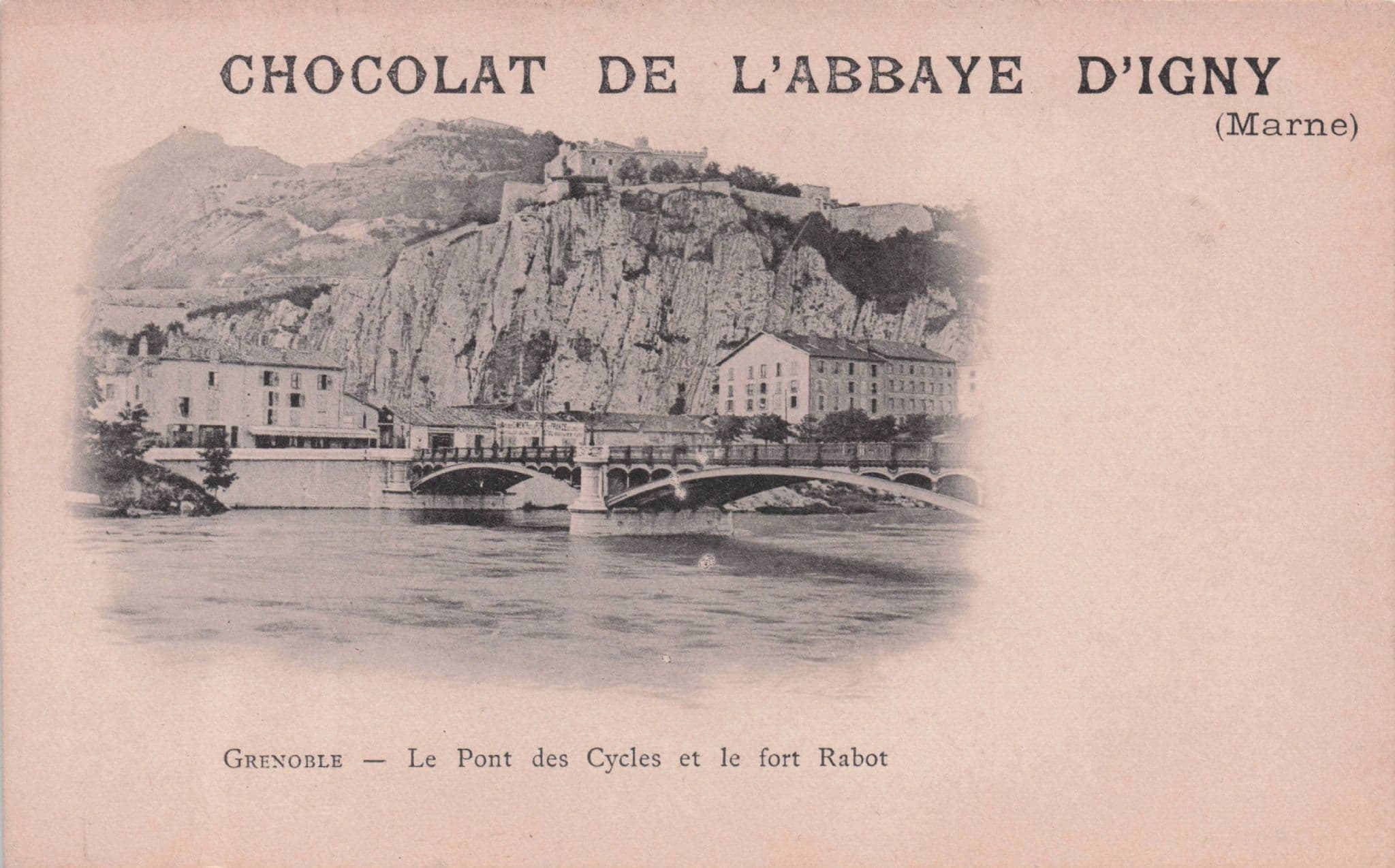 Grenoble Pont De Cycles Chocolat De L'Abbaye D'Igny French Postcard