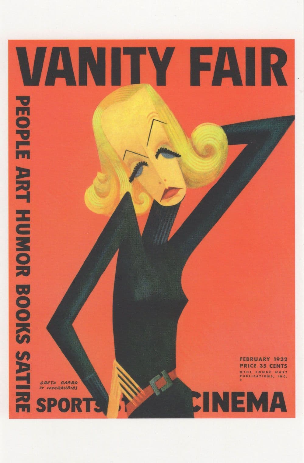Greta Garbo American Magazine Art Deco Painting Cover Comic Postcard