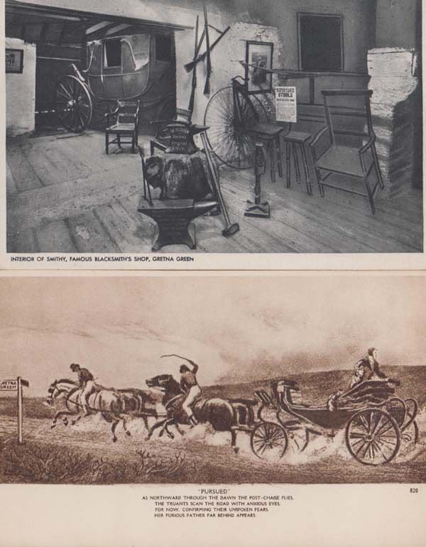 Gretna Green Horse Race Racing Blacksmiths Hoofs Old Songcard 2 Antique Postcard