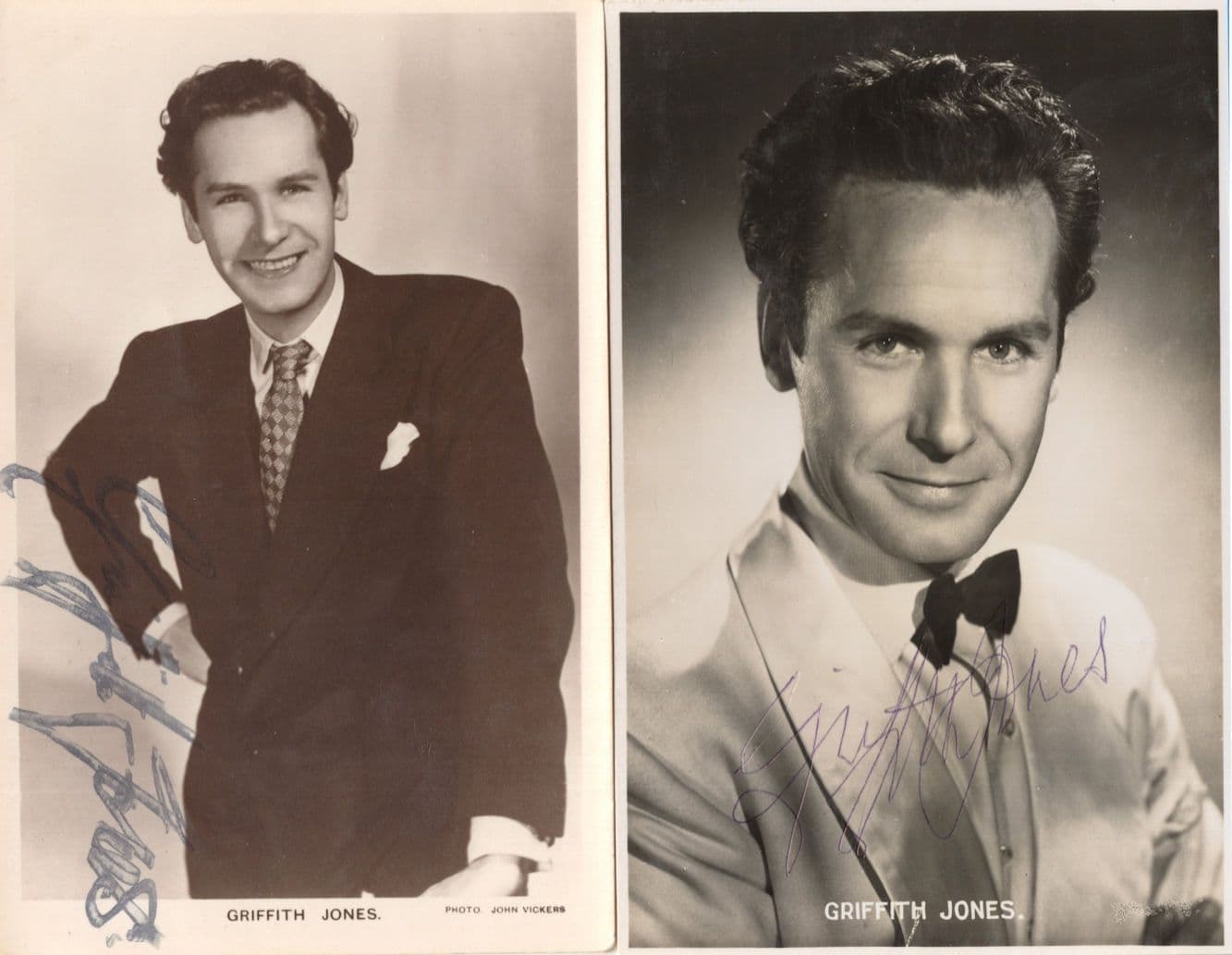Griffith Jones Historic Actor 2x Antique Hand Signed Photo s