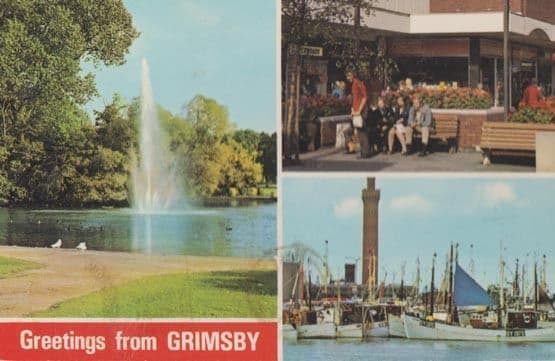 Grimsby Peoples Park Shipping Precinct 1970s Postcard
