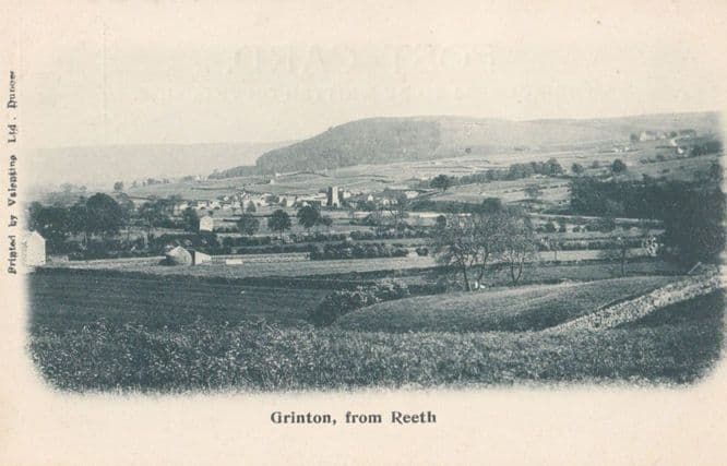 Grinton from Reeth Antique Postcard