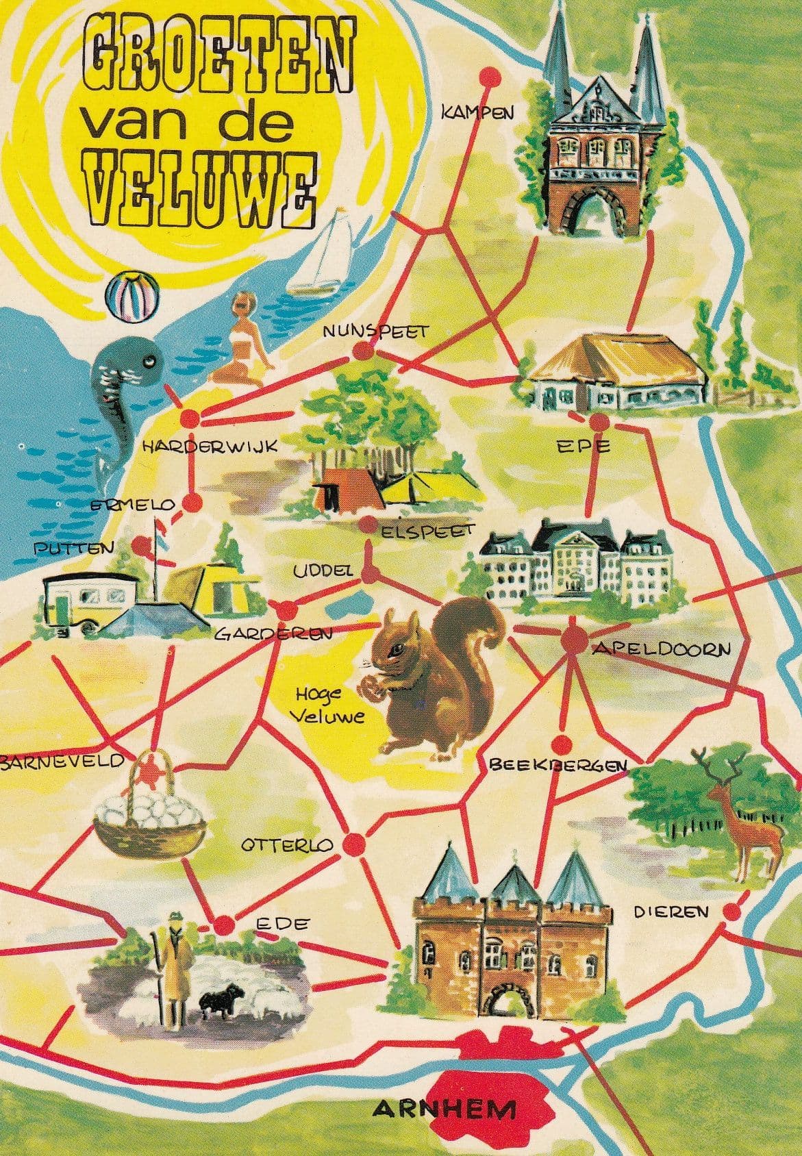 Groeten Van De Veluwe Dutch Map Postcard