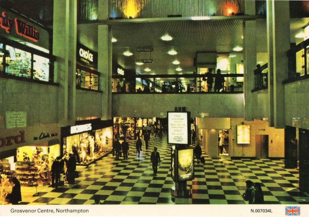 Grosvenor Centre House Shops Clarks Shoes Freeman Hardy Willis Postcard