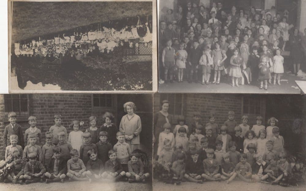Groups Of School Children Santa Claus 4x Old Real Photo Postcard s