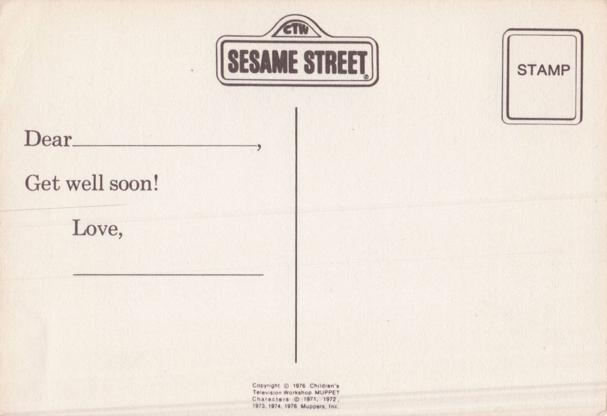 Grover Sesame Street Get Well Soon Rare Postcard