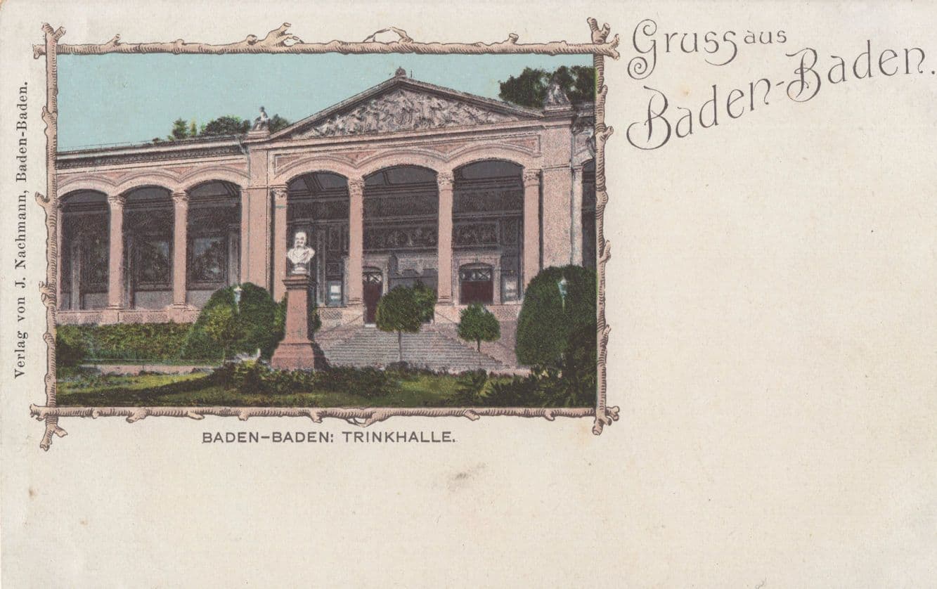 Gruss aus Baden-Baden Trinkhalle German Postcard
