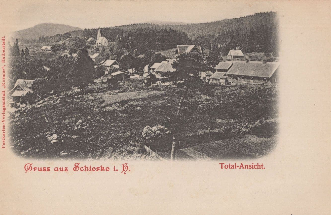 Gruss Aus Schieske Total Ansicht German Rare Old Postcard