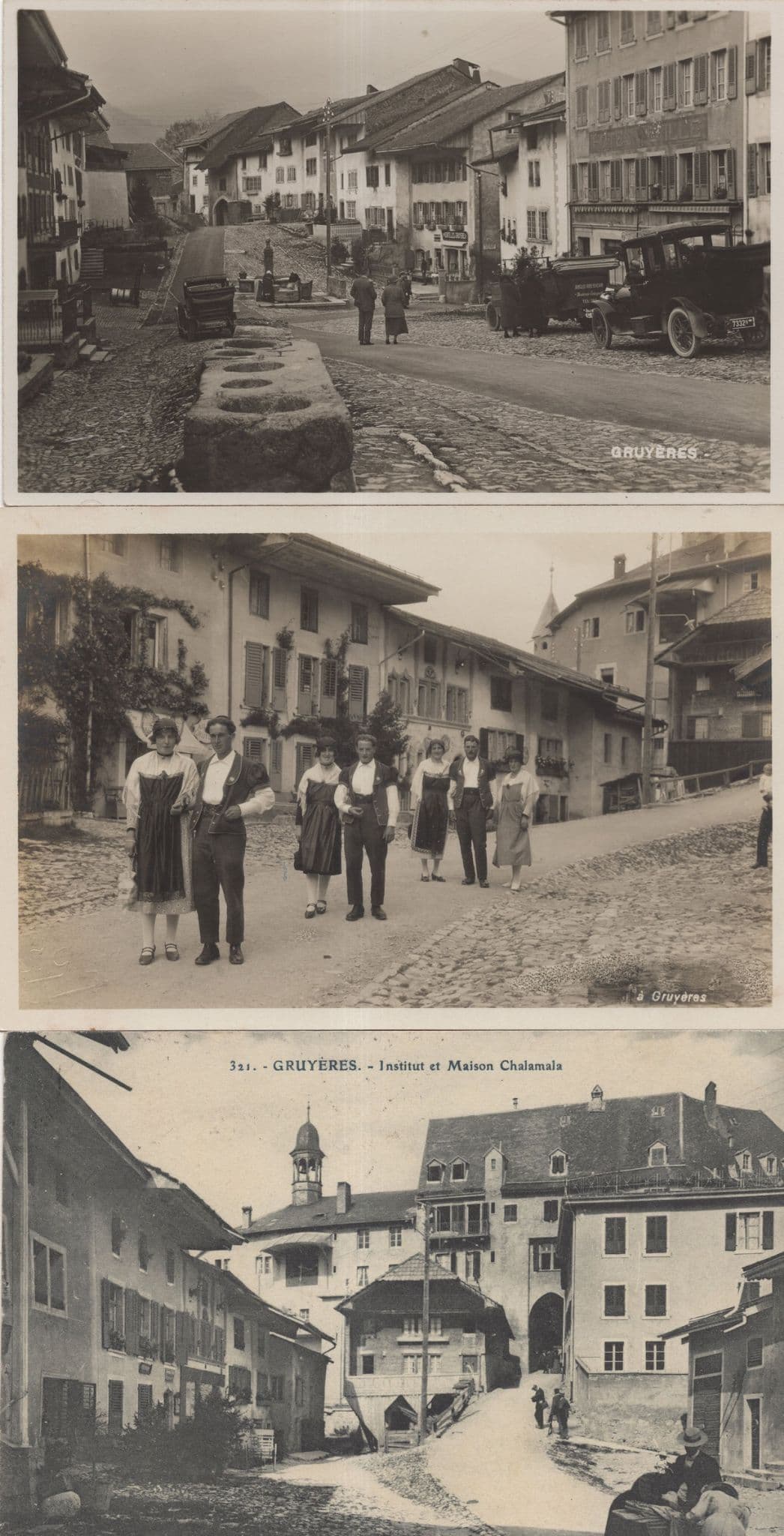 Gruyeres Switzerland Costume Street 3x RPC Postcard s