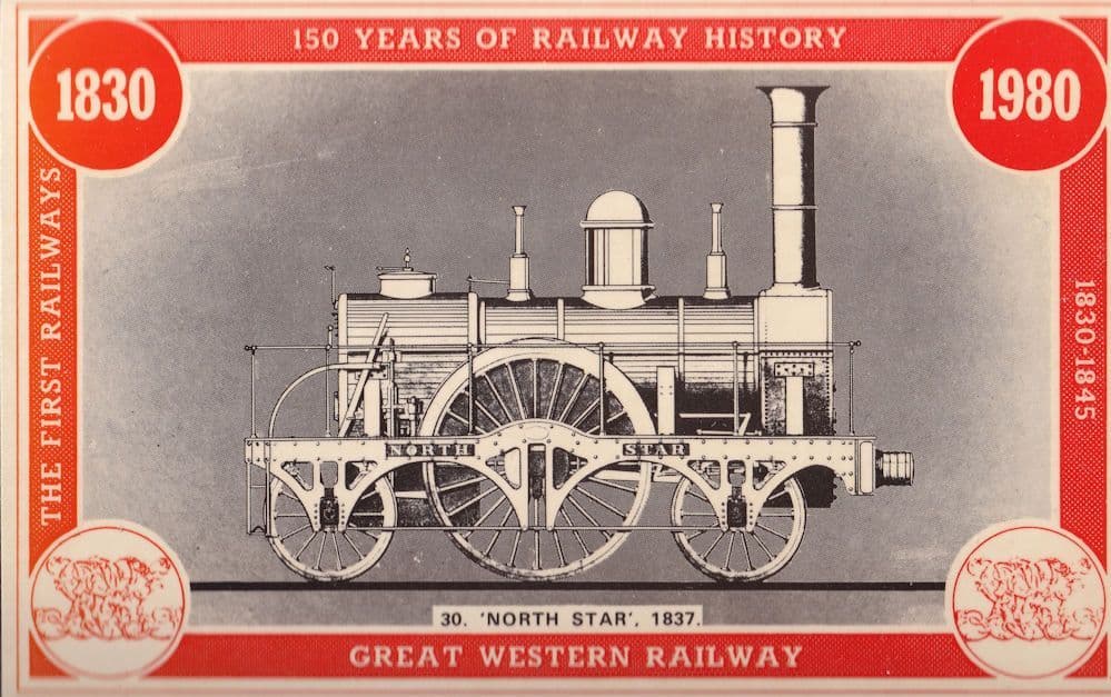 GRW Great Western North Star 1837 Train Anniversary Postcard