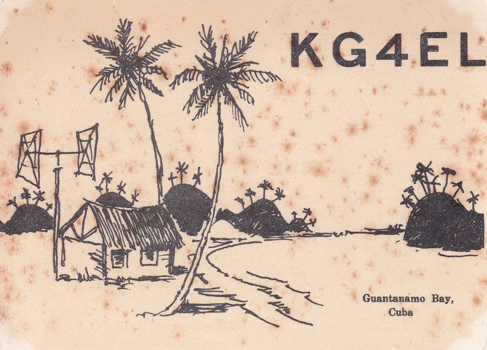 Guantanamo Bay Cuba Beach House QSL Amateur Radio Postcard Card