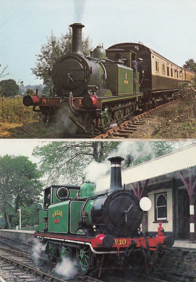 Guard Leaning Out Of Tenterden Bank Train 1973 Kent Sussex Railway 2x Postcard s