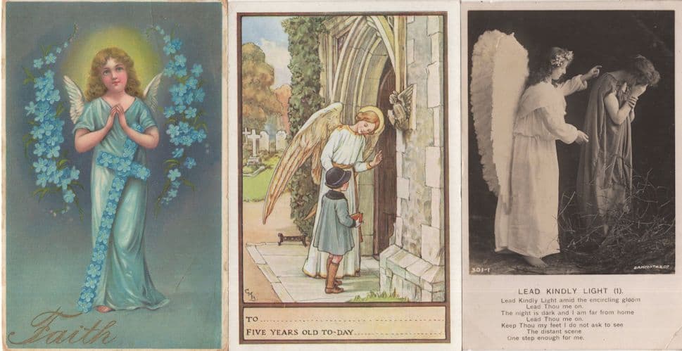 Guardian Angel Five Year Old Child 3x Religious Greeting Postcard s