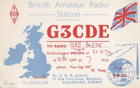Guildford Surrey QSL Amateur Radio 1970s Postcard