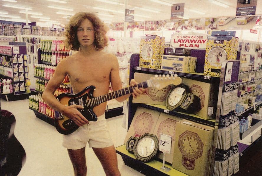 Guitar Player In Supermarket Busker By Clocks Singing Plain Back Postcard