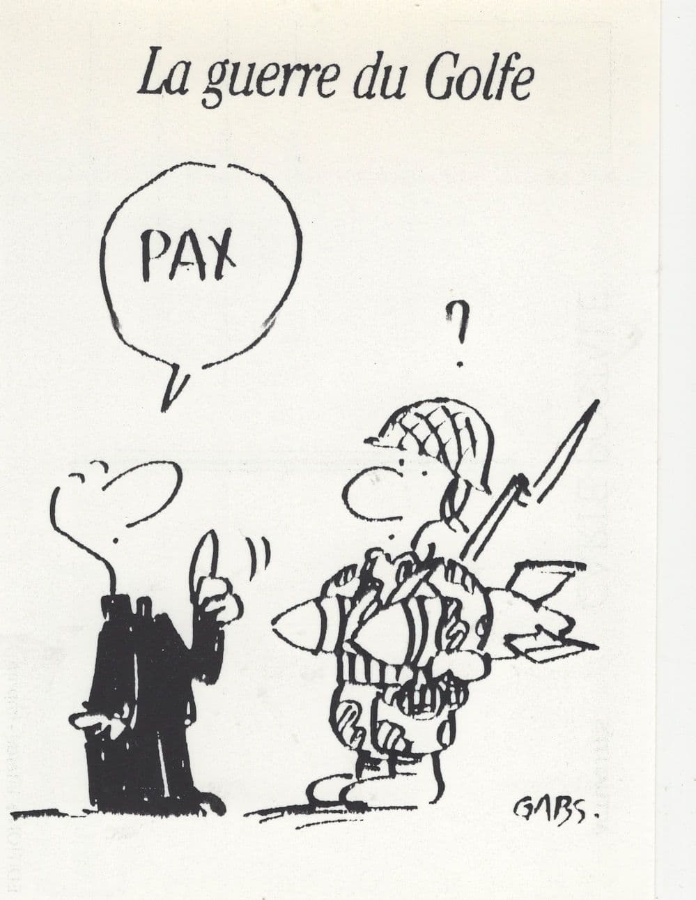 Gulf War Soldier With Missiles As Fishing Harpoon Priest Comic Postcard