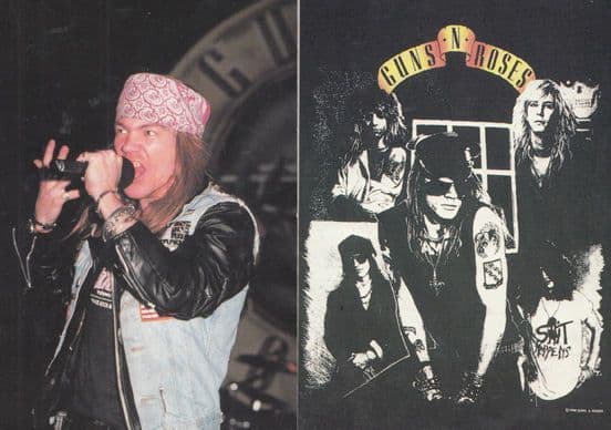 Guns n & Roses Live 2x 1980s Postcard s