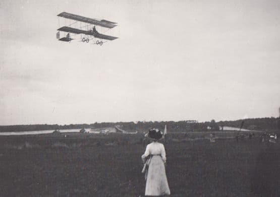 Gustav Blondeau Farman Biplane Aviation 1910 BBC Hulton Picture Library Postcard