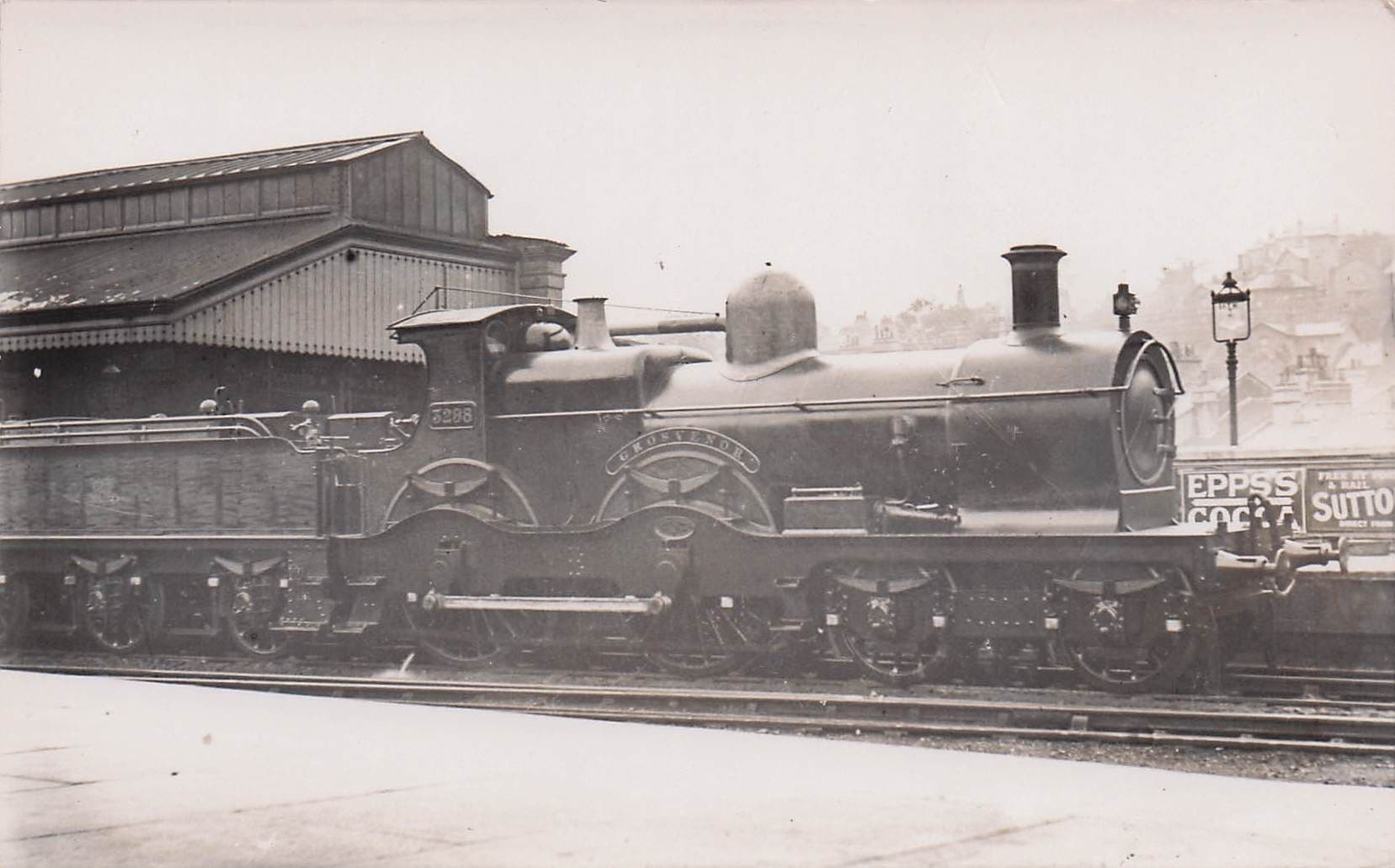 GWR 3298 Grosvenor Train 4-4-0 Great Western Railway RPC Old Postcard