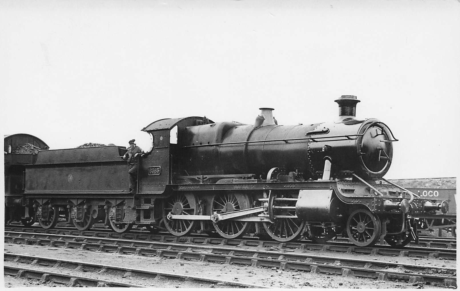 GWR 6385 2-6-0 Train & Driver Great Western Railway RPC Old Postcard
