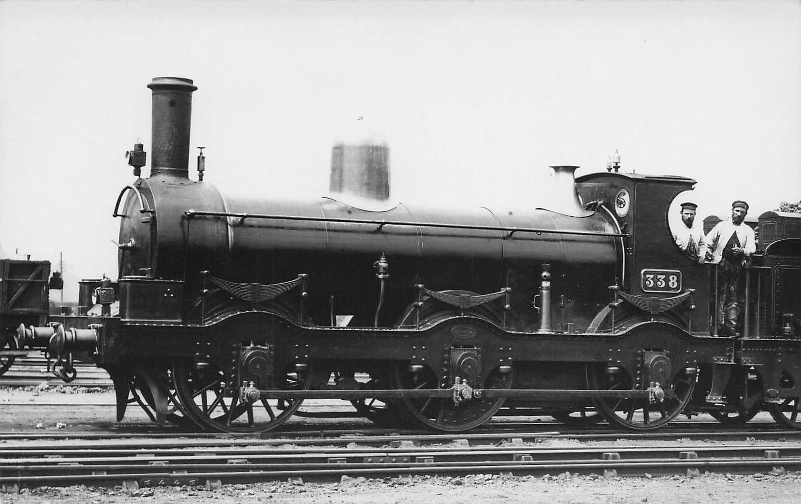 GWR 8733 338 Great Western Train & Driver Old Real Photo Postcard