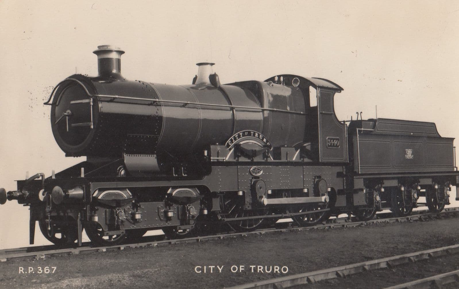 GWR City Of Truro 4-4-0 Class No 3440 Train Real Photo Postcard
