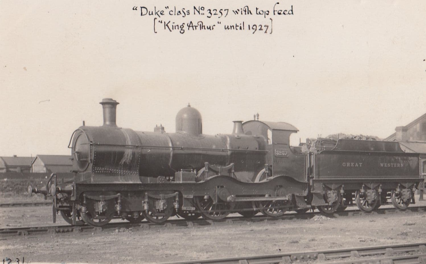 GWR Duke Class No 3527 King Arthur 1927 Train Original Real Photo Postcard