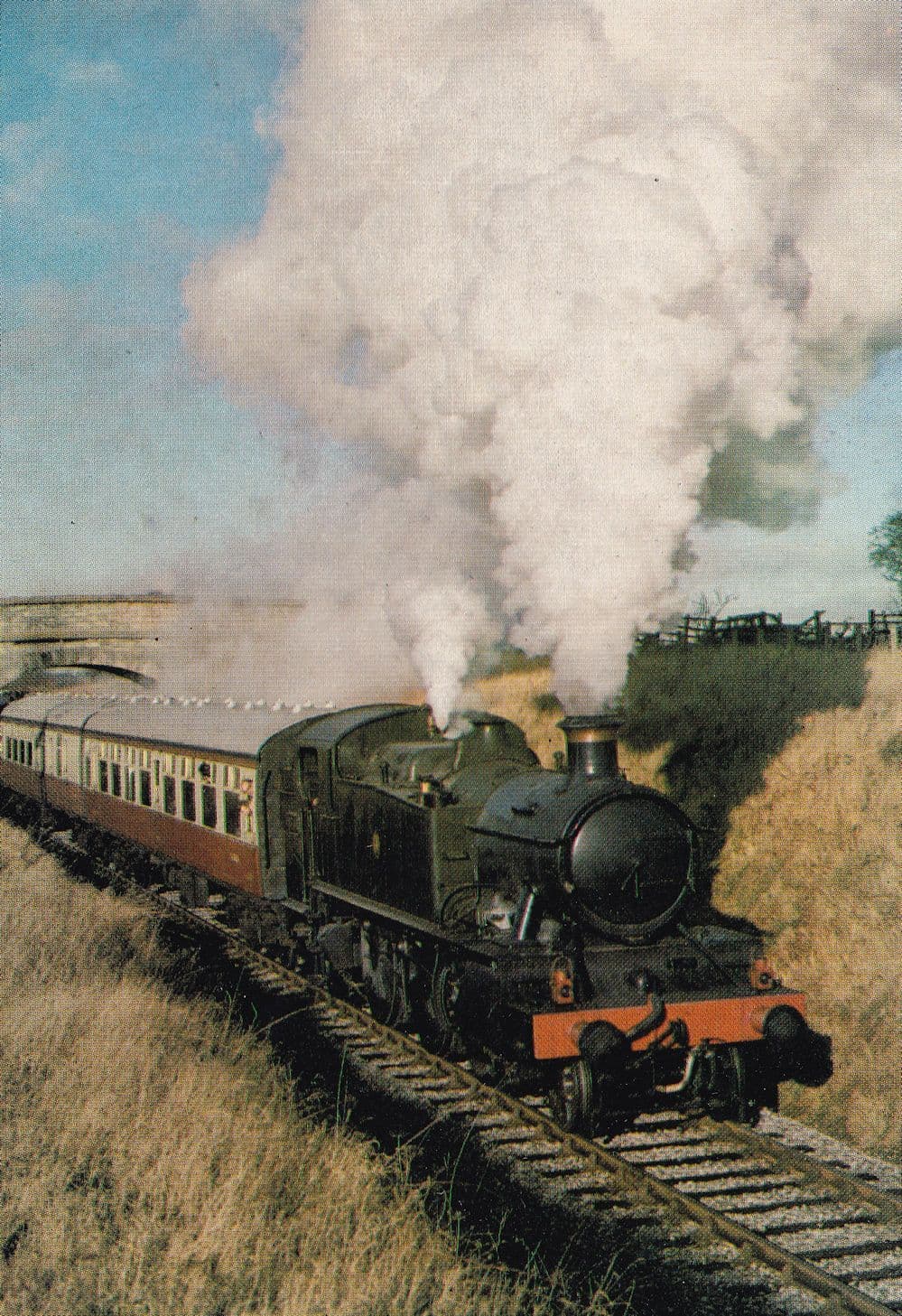 GWR Prairie Train 2-6-2 Tank 5164 at Eardington in 1979 Postcard