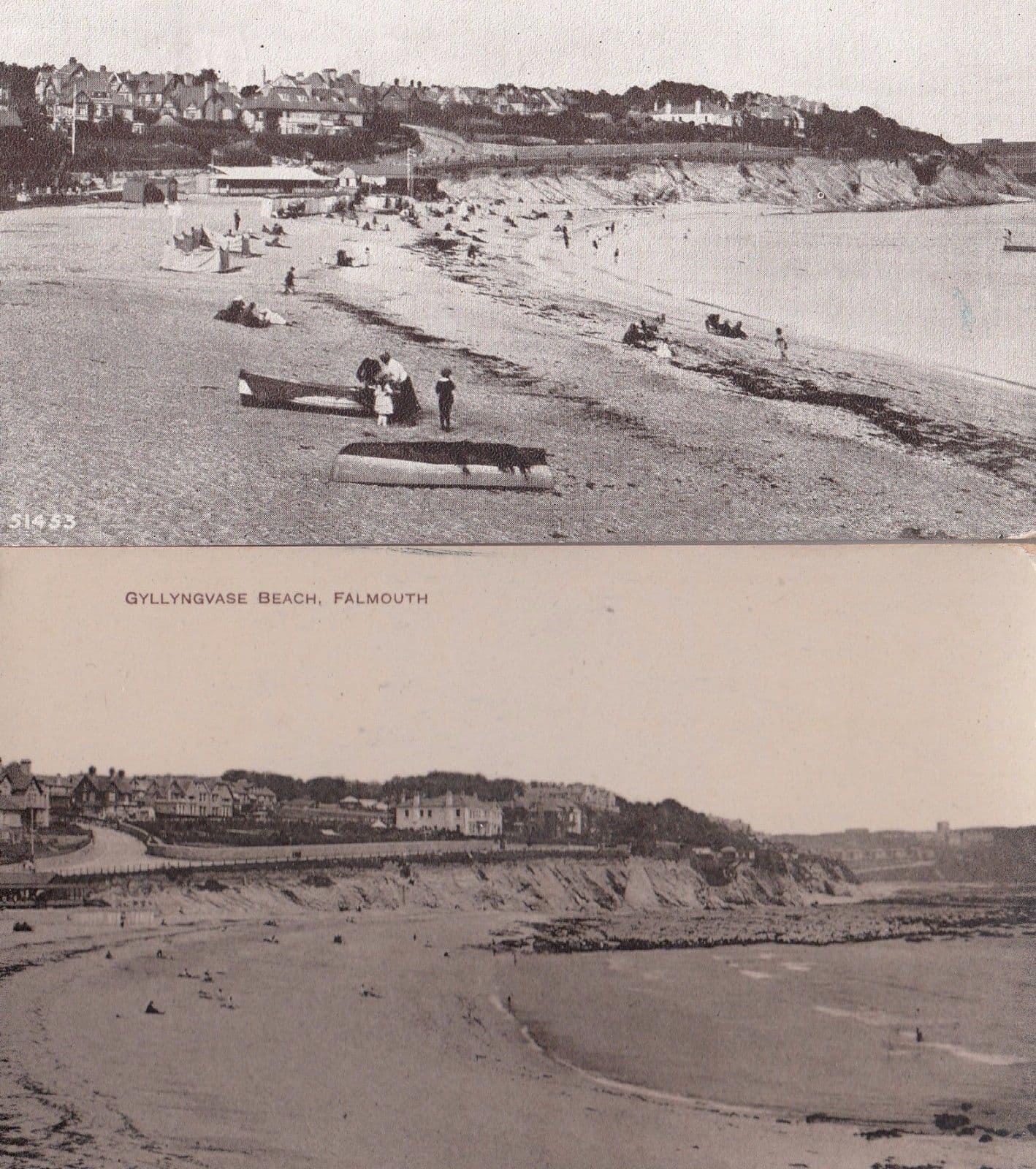 Gyllynovase Beach Falmouth 2x Postcard s