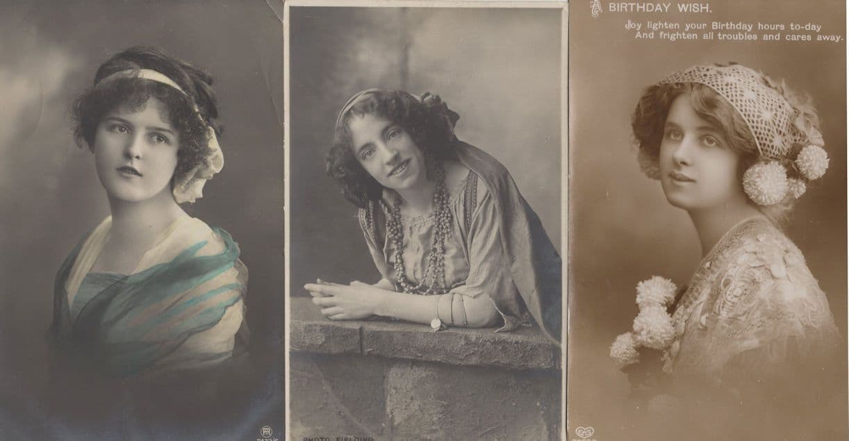 Gypsy & Crazy Edwardian Hair Headband 6x Fashion Old Postcard s