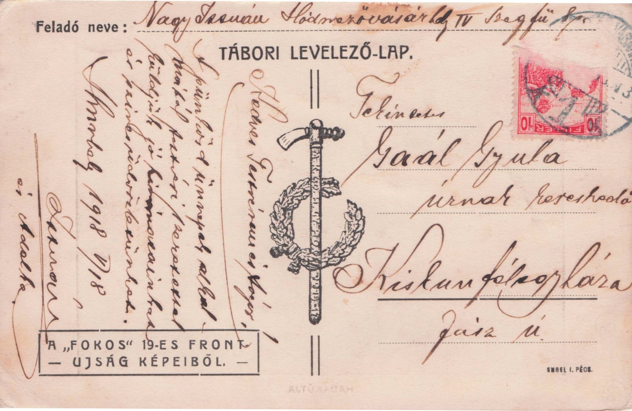 Hadak Utja Farming Transport Budapest Hungary Antique Postcard