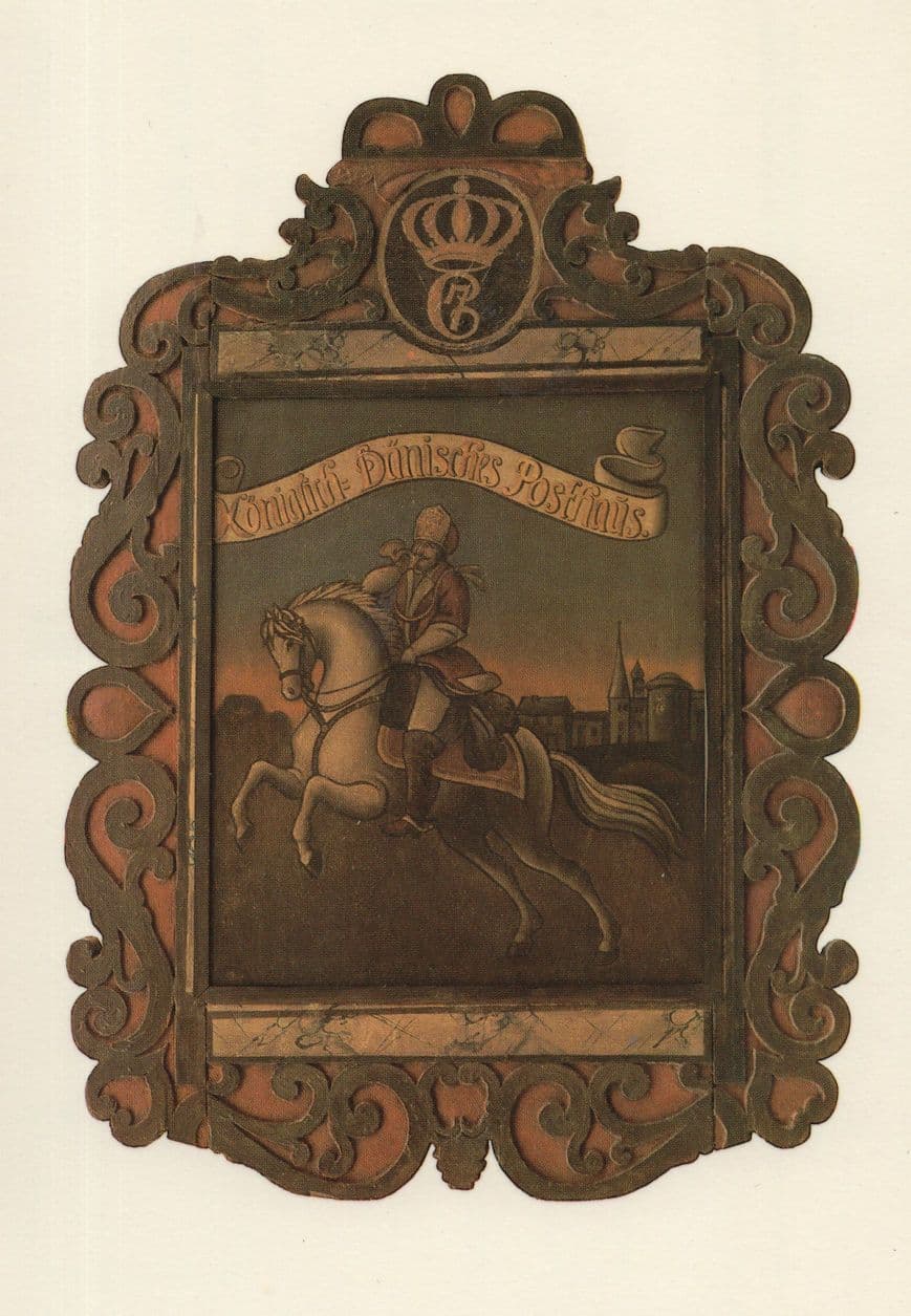 Hadersleben Posthausschild Danischen Post Sign German Postcard