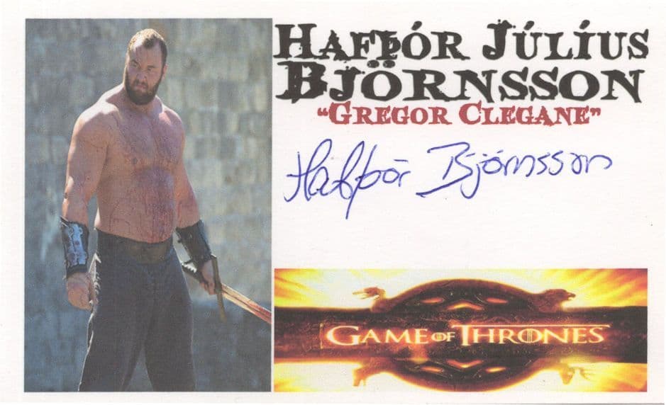 Hafpor Julius Bjornsson Game Of Thrones Hand Signed Autograph
