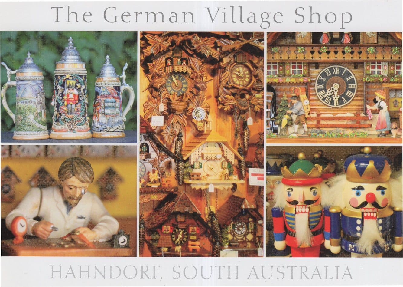 Hahndorf South Australia German Village Crafts Cuckoo Clock Shop Postcard