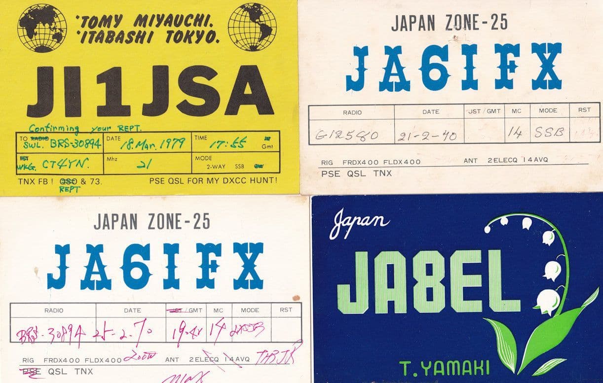 Haibara Shizuoka Akita Kagoshima Oyabe City Toyama 4x Japan QSL Radio Card s