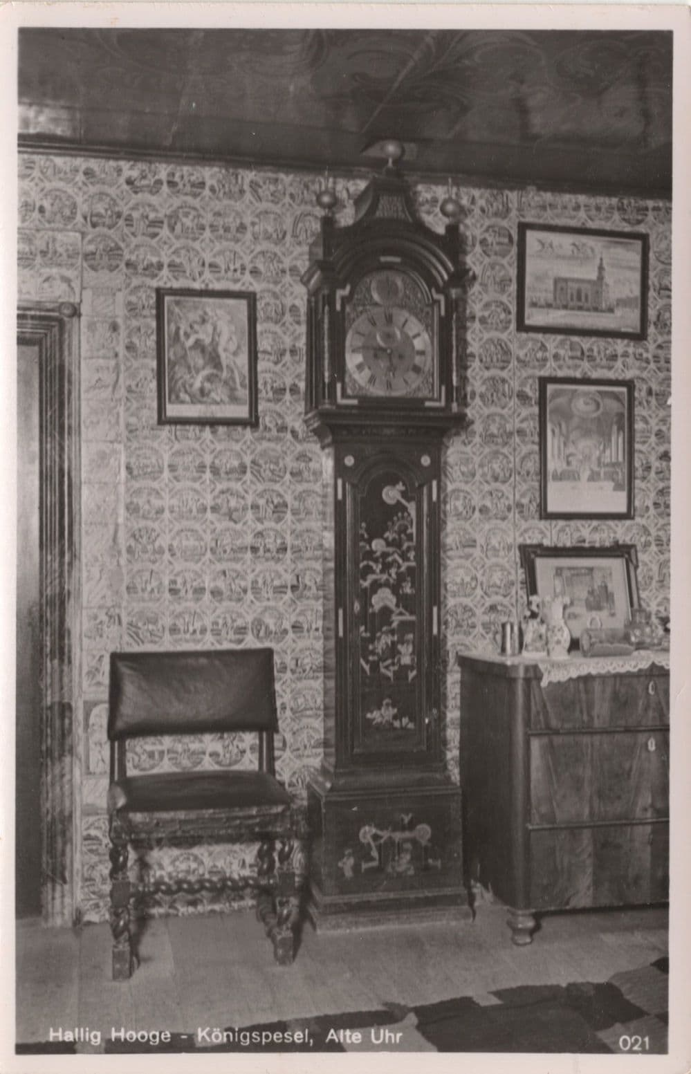 Hallig Hooge Grandfather Clock Koningspesel German Postcard