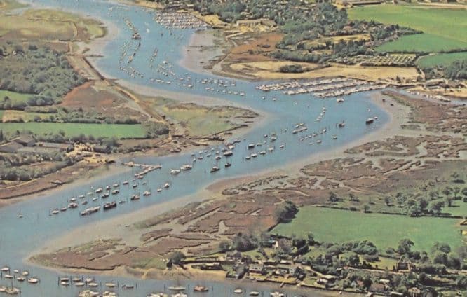 Hamble From The Air 1980s Birds Eye Hampshire Postcard